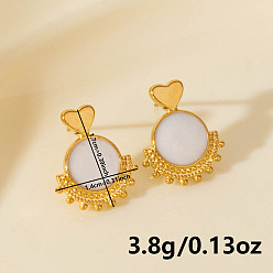 Золотой 304 серьги-гвоздики в форме сердца из нержавеющей стали, золотые, 17x14 мм