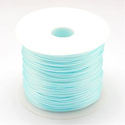 Light Sky Blue Nylon Thread, Rattail Satin Cord, Light Sky Blue, 1.0mm, about 76.55 yards(70m)/roll