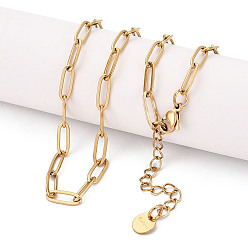 Настоящее золото 18K Ионное покрытие (IP) 304 ожерелье-цепочка из нержавеющей стали со скрепками, реальный 18 k позолоченный, 27.36 дюйм (69.5 см)