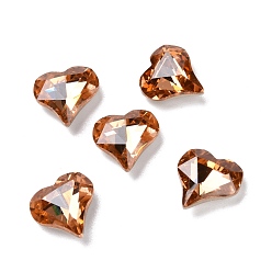 Верблюжий Кабошоны кубического циркония кабошоны, задние и задние, сердце, верблюжие, 13x12x4.3 мм