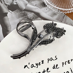 Черный Металлическая заколка для волос цвета розового золота для элегантных причесок — высококачественная заколка в виде акульей челюсти для женского пучка на затылке, чёрные, Прямые продажи с фабрики Баифия.