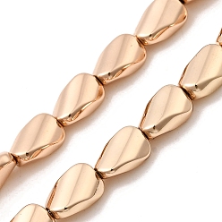 Светло-Золотое Покрытие Стеклянные бусины с гальваническим покрытием , твист, свет позолоченные, 9x6x4 мм, отверстие : 1 мм, около 45~46 шт / нитка, 15.75'' (40 см)