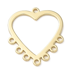 Heart Brass Chandelier Component Links, Connector, Golden, Heart, 17x15x1mm, Hole: 1mm