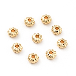 Real 14K Gold Plated Rack Plating Alloy Beads, Long-Lasting Plated, Cadmium Free & Lead Free, Pumpkin, Real 14K Gold Plated, 5.5x3mm, Hole: 1.7mm