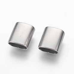 Stainless Steel Color 201 Stainless Steel Slide Charms, Oval, Stainless Steel Color, 10x9x4.5mm, Hole: 3.5x7.5mm