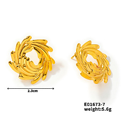 Другие Модные 304 серьги-гвоздики из нержавеющей стали, золотые, 23 мм