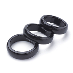 Black Natural Agate Rings, Black, Size 6~12(16~22mm)