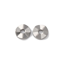 Нержавеющая Сталь Цвет Не тускнеет 304 волнистые разделительные бусины из нержавеющей стали, Twist плоские круглые, цвет нержавеющей стали, 7x1 мм, отверстие : 1.8 мм