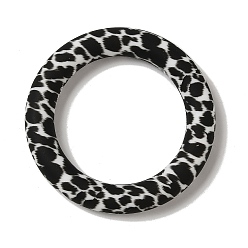 Черный Силиконовые бусины, кольцо, чёрные, 65x10 мм, отверстие : 3 мм