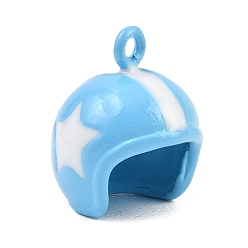 Небесно-голубой Подвески из эмали и сплава, стойки покрытие, подвески на шлем, окрашеные, без кадмия, без никеля и без свинца, голубой, 17x13.5x14.5 мм, отверстие : 1.6 мм