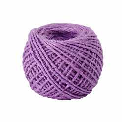 Medium Orchid 50M Jute Cord, Round, for Gift Wrapping, Party Decoration, Medium Orchid, 2mm, about 54.68 Yards(50m)/Roll