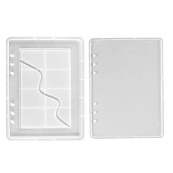 Rectangle Silicone Binder Notebook Cover Quicksand Molds, Shaker Molds, Resin Casting Molds, for UV Resin, Epoxy Resin Craft Making, Rectangle, 228x168x10mm & 163x223x10mm, 2pcs/set