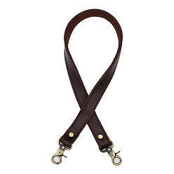 Coffee Leather Bag Strap, with Swivel Clasp, for Bag Replacement Accessories, Coffee, 58x2x0.45cm