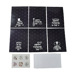 Черный Подарочные карты на день отца, с конвертом и наклейкой, чёрные, 100x150x0.6 мм