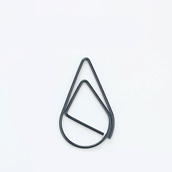 Electrophoresis Black Металлические скрепки, клипсы для закладок, мультяшный милый стиль, слеза, электрофорез черный, 25x15 мм