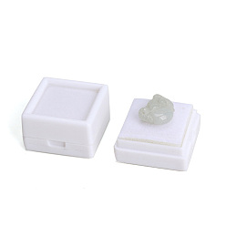 Белый Пластиковые коробки для упаковки россыпью алмазов с видимым окном, бархатом внутри, квадратный, белые, 3x3x1.6 см