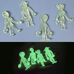 Light Sea Green Luminous TPR Stress Toy, Funny Fidget Sensory Toy, for Stress Anxiety Relief, Glow in The Dark Alien, Light Sea Green, 66x25~30mm