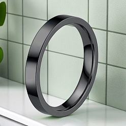 Черный Простые ленточные кольца из нержавеющей стали, чёрные, размер США 7 (17.3 мм)