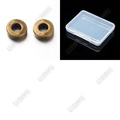 Bronze Antique 300 Perles en alliage de style tibétain, sans plomb et sans cadmium, donut, bronze antique, 6x2mm, Trou: 2.5mm