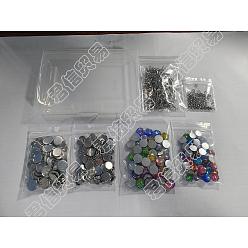 Stainless Steel Color DIY Flat Round with Fish Scale Dangle Earring Making Kits, Including Resin Cabochons, 304 Stainless Steel Pendant Cabochon Settings & Earring Hooks, Stainless Steel Color, 494pcs/box