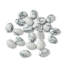 Howlite Synthetic Howlite Cabochons, Oval, 8~8.5x6~6.5x2.5~3.5mm