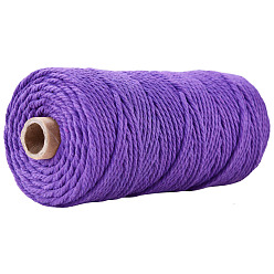 Medium Orchid Cotton String Threads for Crafts Knitting Making, Medium Orchid, 3mm, about 109.36 Yards(100m)/Roll