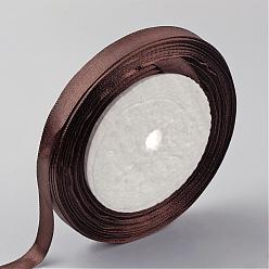 Кокосово-Коричневый Односторонняя атласная лента, Полиэфирная лента, рак молочной железы розовых осведомленности ленты материалы для изготовления, Валентина день подарков, ящики пакеты, кокосового коричневый, 1/2 дюйм (12 мм), около 25 ярдов / рулон (22.86 м / рулон), 250yards / группа (228.6 м / группа), 10 рулоны / группа