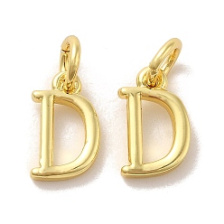 Letter D Pendentifs en laiton, avec anneau de saut, lettre d, 10.5x6x1.5mm, anneau: 5x1 mm, diamètre intérieur: 3 mm