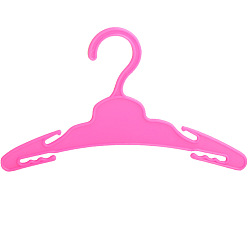 Hot Pink Plastic Doll Clothes Hangers, for 18 Inch Doll Clothing Outfits Hanging, Hot Pink, 105x175mm