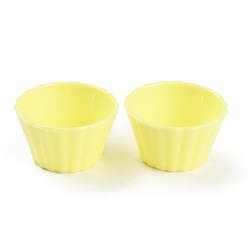 Желтый Мини-пластиковая чашка для яичного пирога с имитацией яиц, Миниатюрный пейзаж, кухонная модель, аксессуары для кукольного домика, украшения, желтые, 37x21 мм