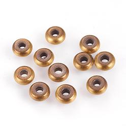 Brushed Antique Bronze Brass Beads, Donut, Brushed Antique Bronze, 5x2mm, Hole: 1.5mm