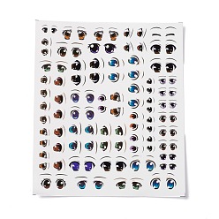 Eye Water Transfer Eyes Stickers, for Large Clay Doll Model Face, Eye Pattern, 15x12.9x0.03cm