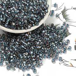 (272) Inside Color AB Crystal/Light Blue Lined Тохо 11/0 круглые бусины, японский бисер, (272) внутри кристалл цвета ab / голубая подкладка, 11/0, 2.2 мм, отверстие : 0.8 мм, Около 1110 шт / 10 г