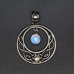 Опал Opalite подвески, плоско-круглые, 35x31 мм