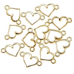 Golden Alloy Hollow Connector Charms, Heart, Golden, 8x14.5mm, Hole: 1mm