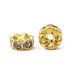 Кристалл Латунные бусины разделители для поставки стразов, класс AAA, волнистый край, без никеля , золото , рондель, кристалл, 5x2.5 мм, отверстие : 1 мм