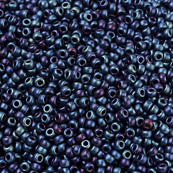 (RR2018) Matte Metallic Indigo Iris MIYUKI Round Rocailles Beads, Japanese Seed Beads, 11/0, (RR2018) Matte Metallic Indigo Iris, 11/0, 2x1.3mm, Hole: 0.8mm, about 1100pcs/bottle, 10g/bottle