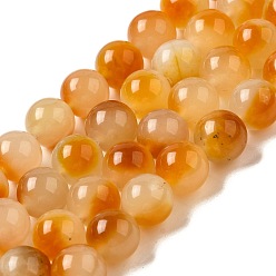 Сэнди Коричневый Природные окрашенные белого нефрита нитей бисера, круглые, песчаный коричневый, 10~10.5 мм диаметром, отверстие : 1 мм, около 37 шт / нитка, 14.76''~14.80'' (37.5~37.6 см)