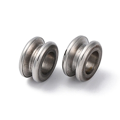 Нержавеющая Сталь Цвет Устойчивы к потускнению 304 рифленые бусины из нержавеющей стали, колонка, цвет нержавеющей стали, 11x6x6 мм, отверстие : 7 мм