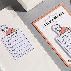 Tomate Bloc-notes papier motif fille notes autocollantes avec feuille, onglets d'autocollants, pour la lecture de l'école de bureau, tomate, 130x85mm, 30 feuille/livre