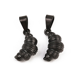 Черный 304 подвески из нержавеющей стали, круассан очарование, ионное покрытие (ip), чёрные, 18.5x10.5x8 мм, отверстие : 8x3.4 мм