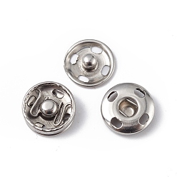 Stainless Steel Color 202 Stainless Steel Snap Buttons, Garment Buttons, Sewing Accessories, Stainless Steel Color, 10x3.5mm