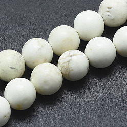 Magnesite Natural Magnesite Beads Strands, Frosted, Round, 6mm, Hole: 1mm, about 62pcs/strand, about 15 inch