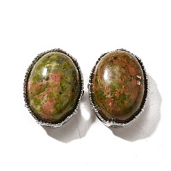 Унакит Природные унакитные многожильные ссылки, овальные, без кадмия и без свинца, платина, 20.5x15.5x10.5 мм, отверстие : 2 мм