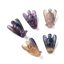 Fluorite Natural Fluorite Figurines, Angel Decor Healing Stones, Energy Reiki Gifts for Women Men, 40x28x14.5mm