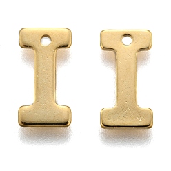 Letter I 304 прелести нержавеющей стали, letter.i, реальный 18 k позолоченный, 11x6x0.8 мм, отверстие : 1 мм