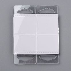 Clear Transparent PVC Self Adhesive Hang Tabs, with Euro Slot Hole Foldable, for Store Retail Display Tabs, Clear, 5x3.8x0.05cm