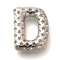 Letter D Полые медные подвески, стойки покрытие, долговечный, без кадмия и без свинца, письмо амулеты, Буква D, 21.5x17x6 мм, отверстие : 4.7x3 мм