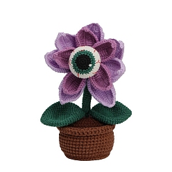 Fleur Kits de tricot diy halloween pour débutants, y compris le fil de laine, instructions, aiguille, marqueurs de tricot, crochet, rembourrage, fleur, Emballage : cm