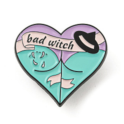 Turquoise Gothic Sexy Butt Heart Shaped Enamel Pins, Halloween Brooch, for Backpack Clothes, Turquoise, 28x30.5x1.5mm